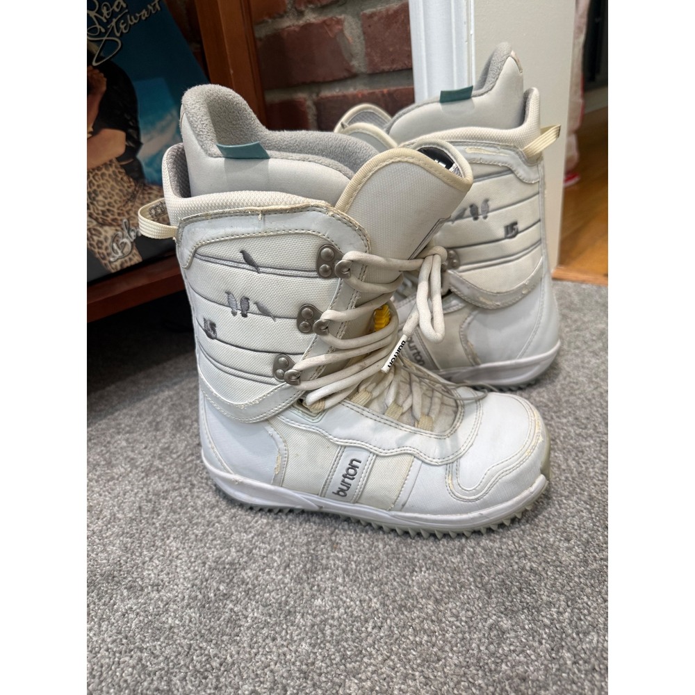 Burton Lodi Snowboard Boots Womens 6.5 White Imprint 2 True Fit Lace Up